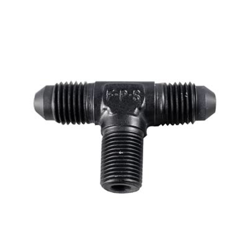 Fragola -3AN Tee 1/8 NPT On The Side - Black