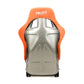 NRG FRP Bucket Seat ULTRA Edition W/ Grey Pearlized Back / Orange Microfiber Material - Large