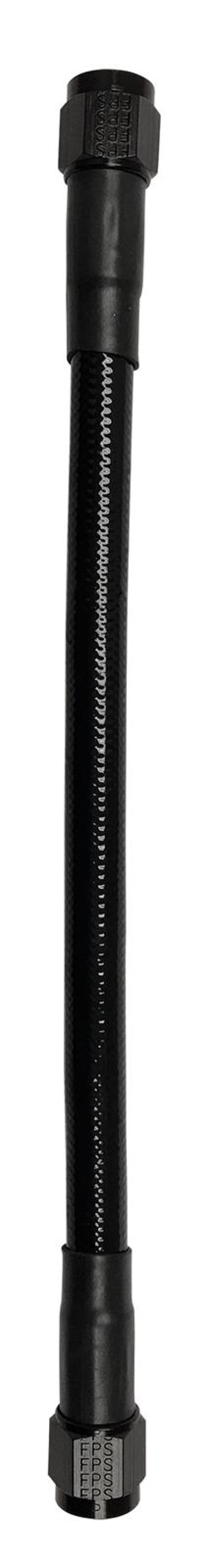 Fragola -10AN Ext Black PTFE Hose Assembly Straight x Straight 12in