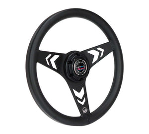 NRG Aluminum Steering Wheel 330mm - Arow Cutout - Ergonomic Grip - Anadized Black