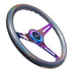 NRG Classic Wood Grain Steering Wheel (350mm) Chameleon/Pearlescent Paint Grip w/Neochrome 3-Spoke