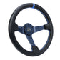 NRG Reinforced Steering Wheel (350mm) Blue Carbon Fiber Center - Blue Stitching & Center Mark