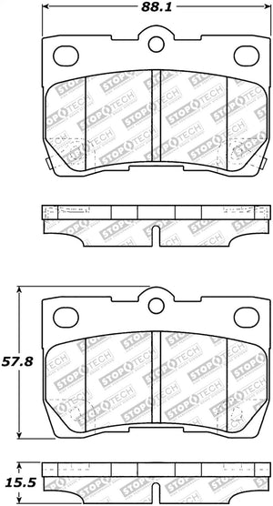 StopTech Street Select Brake Pads w/Hardware - Rear