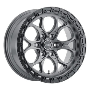 Weld Off-Road W107 Ledge 17x9 6x135 BP 0mm ET 5in BS 87.1mm Bore Satin Gun / Black Ring Wheel