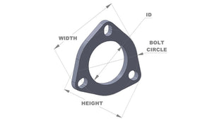 Vibrant 3-Bolt T304 SS Exhaust Flange (2.25in I.D.)