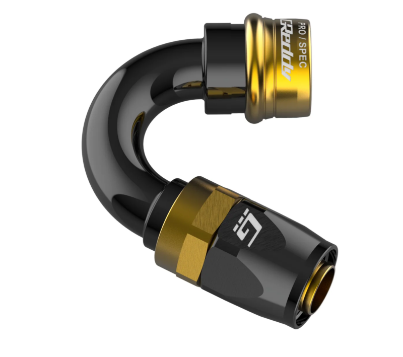 GReddy PRO/SPEC AN06 120 Degree Quick-Release Swivel Hose End(s) - Black / Gold