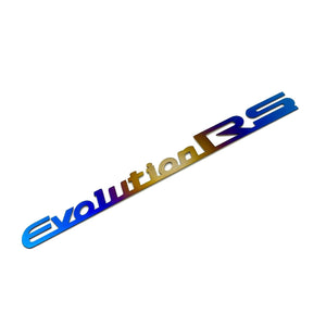 JDC Titanium "Evolution RS" Trunk Badge | Mitsubishi Evo 8/9