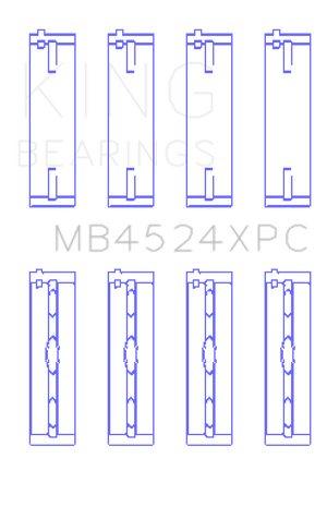 King Engine Bearings Nissan VR38DETT pMaxKote Crankshaft Main Bearing Set - Size STDX