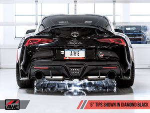 AWE Tuning 2020 Toyota Supra A90 Non-Resonated Touring Edition Exhaust - 5in Diamond Black Tips