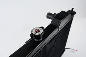 CSF 01-07 Mitsubishi Evo 7/8/9 Full-Slim Radiator w/12in Fan &amp; Shroud/-16AN - Black