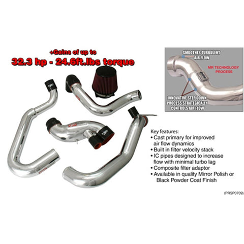 Injen 03-06 Evo 8/9/MR Cast Aluminum Intake System w/ Full Intercooler Piping Black Short Ram Intake