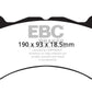 EBC 08-11 Nissan GT-R (R35) 3.8 Twin Turbo (Cast Iron Rotors) Bluestuff Front Brake Pads