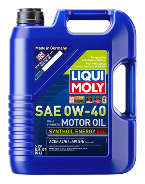 LIQUI MOLY 5L Synthoil Energy A40 Motor Oil SAE 0W40