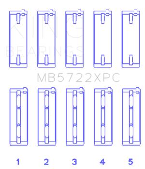 King Engine Bearings Mitsubishi 4B11T EVO X 2007+ (Size .026) Coated Performance Main Bearing Set