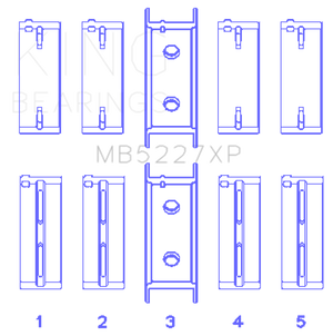 King Mitsubishi 4G63/4G64 6 Bolt 1st Gen DSM Performance Main Bearing Set - Size +0.25mm