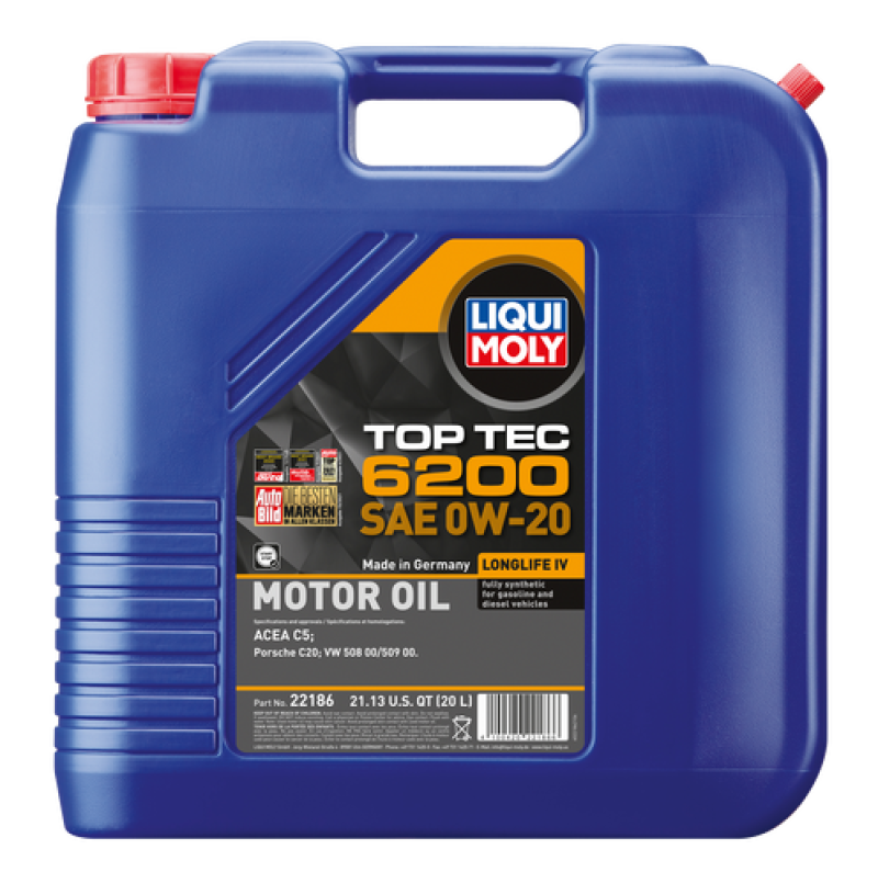 LIQUI MOLY 20L Top Tec 6200 Motor Oil SAE 0W20