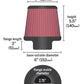K&N Filter Universal Rubber Filter 2 3/4 inch Flange 6 inch Base 5 inch Top 5 1/2 inch Height